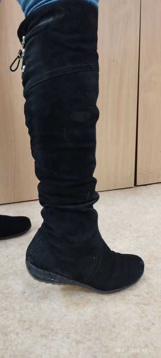 Сапоги зимние натуральная замша 37 р