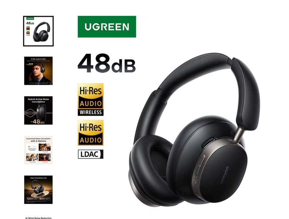 Новые наушники UGREEN Studio Pro LDAC ANC Bluetooth 6.0