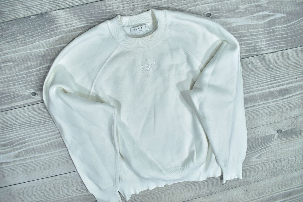 Sandro Paris Biała Bluza Damska Crewneck 1 S