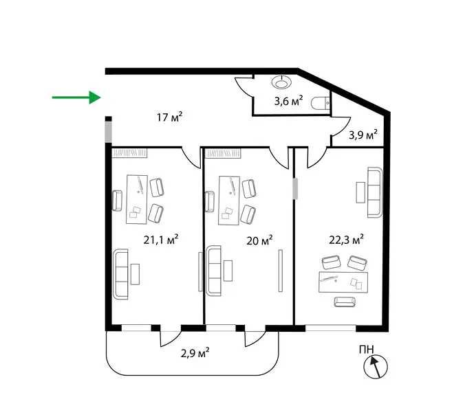 Оренда приміщення 94.5 м² у центрі міста | ЖК Dream City - DCK 503\3