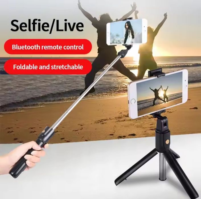 Suporte Selfie Stick Bluetooth com Comando