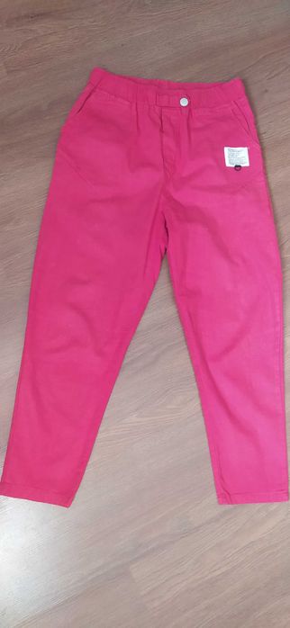 Штанці, брюки на високій посадці червоні