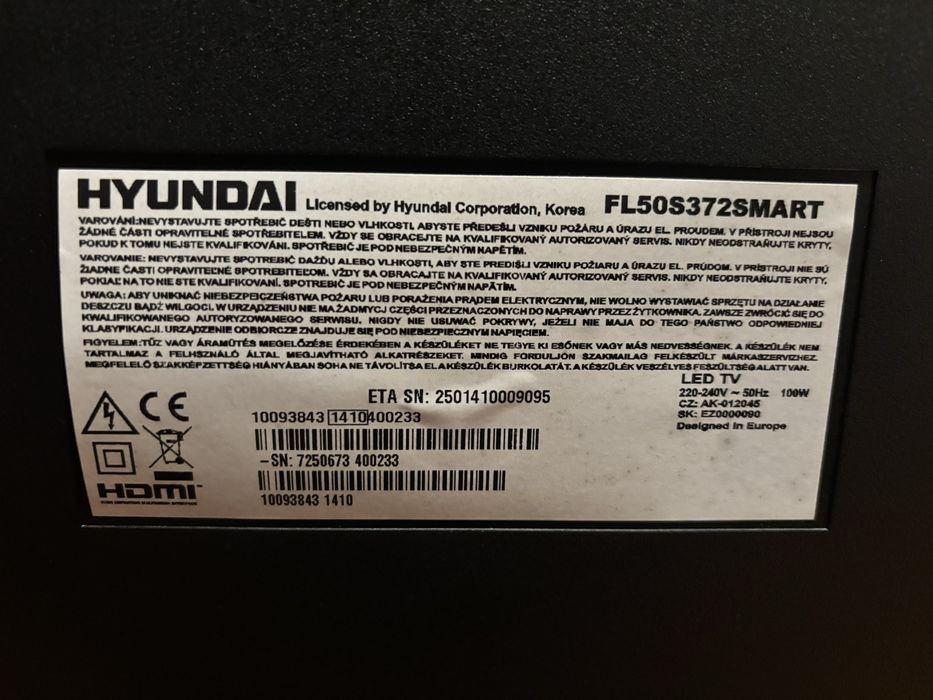 Telewizor hyundai 50 cali na części