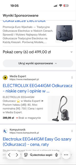 Odkurzacz electrolux EEG44IGM