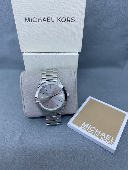 Mega cienki Michael Kors slim runway silver steel