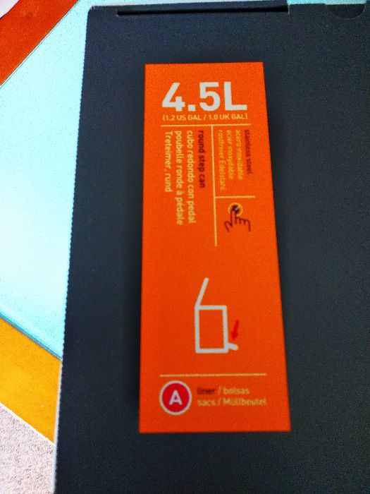 Balde lixo inox cromado NOVO da SIMPLEHUMAN 4,5lt