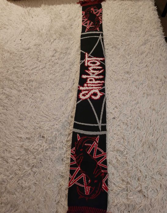 Czarny męski szalik zimowy Slipknot