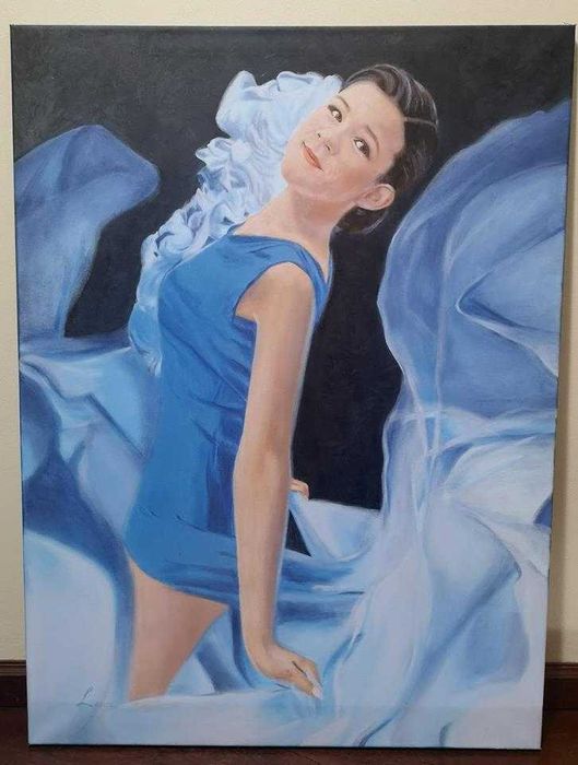 Natal já está logo! Retrato por foto, Pinturas óleo sobre tela.