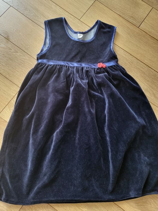 140 sukienka granatowa elegancka welur welurowa