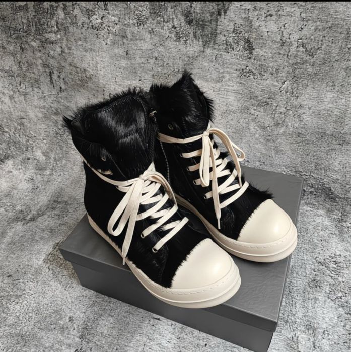 Rick Owens Ramones High «Pony Hair» Волосатые высокие рамоны рик овенс