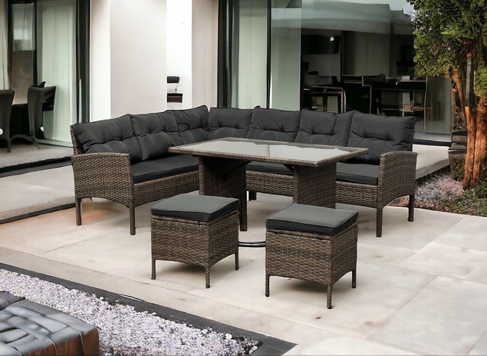 Narożnik ogrodowy technorattan zestaw meble ogrodowe kolory