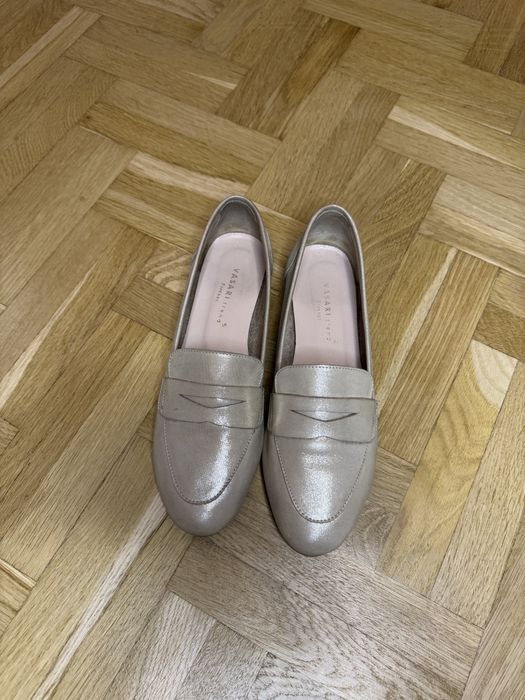 Лофери шкіряні золотисті