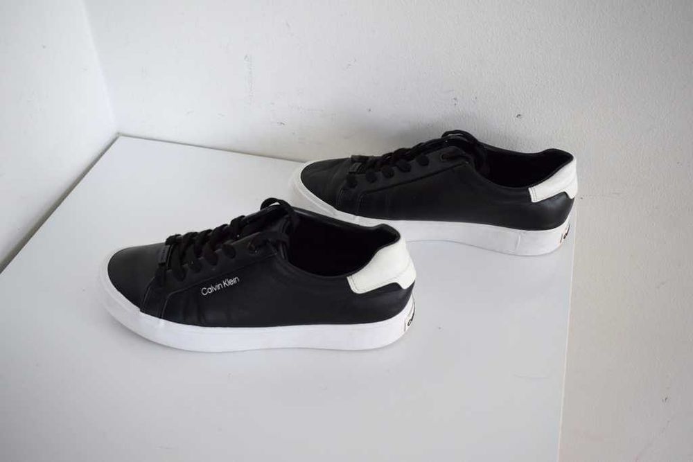 Calvin Klein Sneakersy Vulcanized Lace Up Lth skórzane 38 czarne