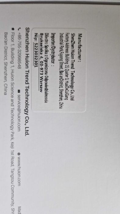 Tablet graficzny Huion HS610 Czarny