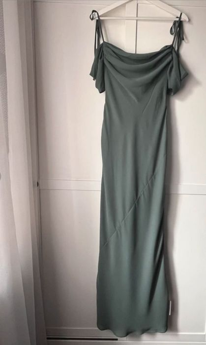 sukienka drapowana ASOS xs szałwia
