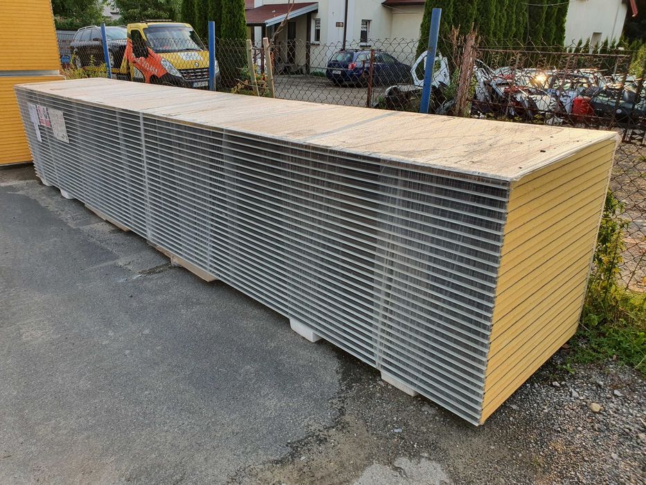 Płyta PIR grafitowa ścienna, biała, 6000mm, grubość 40mm, garaż, hala