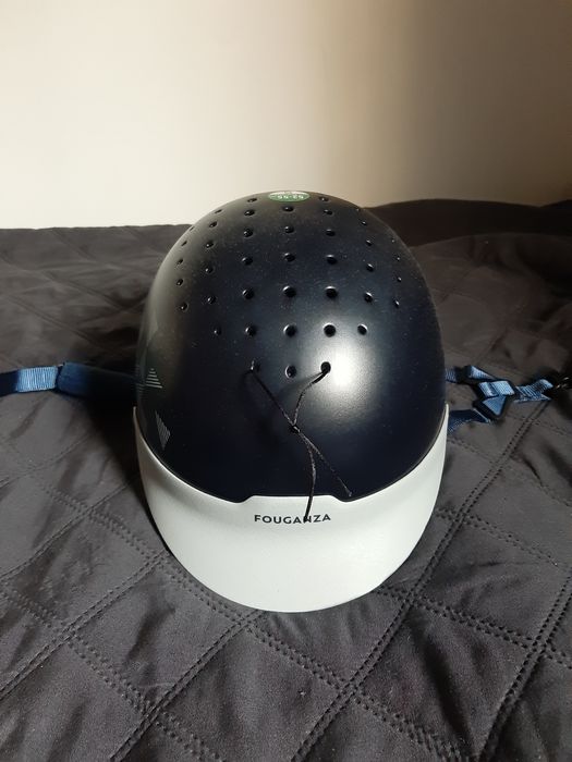 Kask jeździecki dla dzieci Fouganza 100 - Granatowo-Bialy