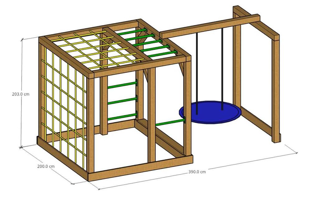 Drewniany plac zabaw MAŁPI GAJ gym set huśtawka montaż lub wysyłka