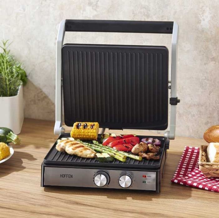 Grill opiekacz zapiekacz Hoffen do kanapek srebrny 2000W