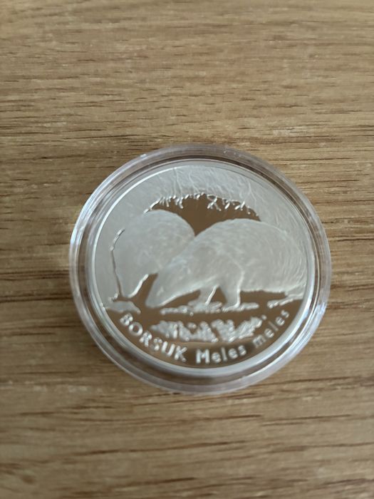 Moneta kolekcjonerska z serii Zwierzęta - Borsuk 20 zł