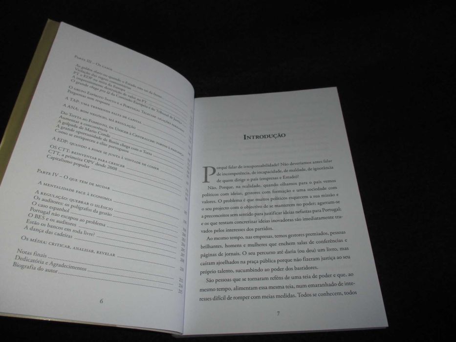 Livro Irresponsáveis Camilo Lourenço 1ª edição 2014