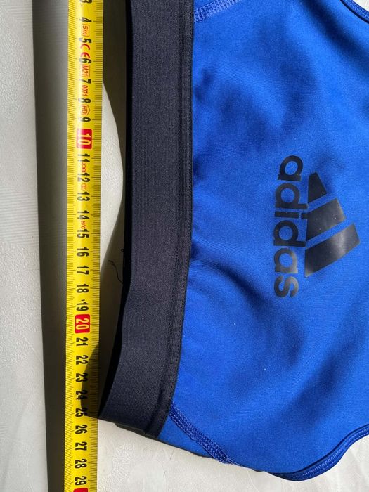 Adidas oryginał biustonosz sportowy  z logo niebieski  XS/S