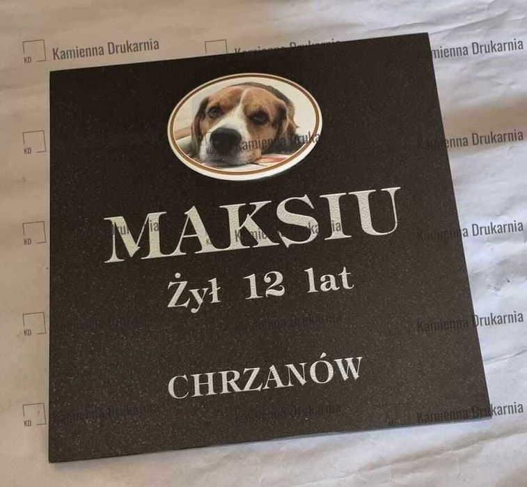 Tablica granitowa dla pupila 30,5 x 35 cm ze zdjęciem Z POLEREM BOKÓW