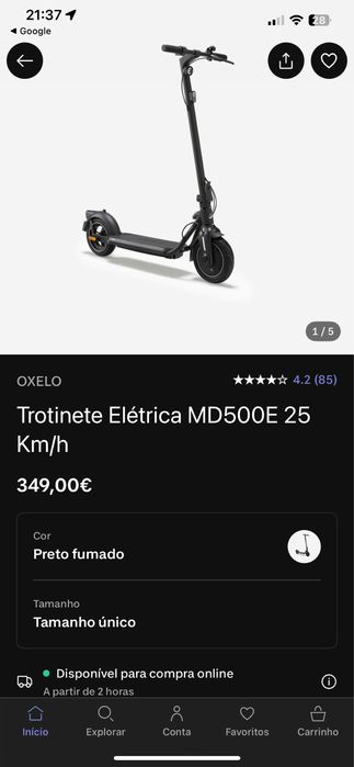 Trotinete MD500E com garatia e fatura