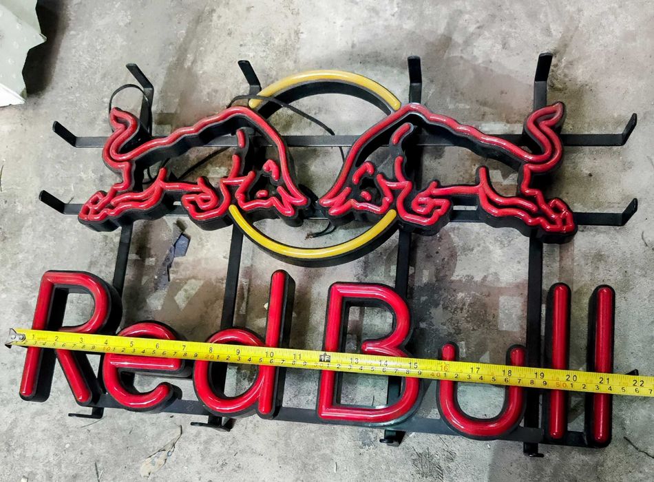 Неоновая LED red bull неон красная вывеска