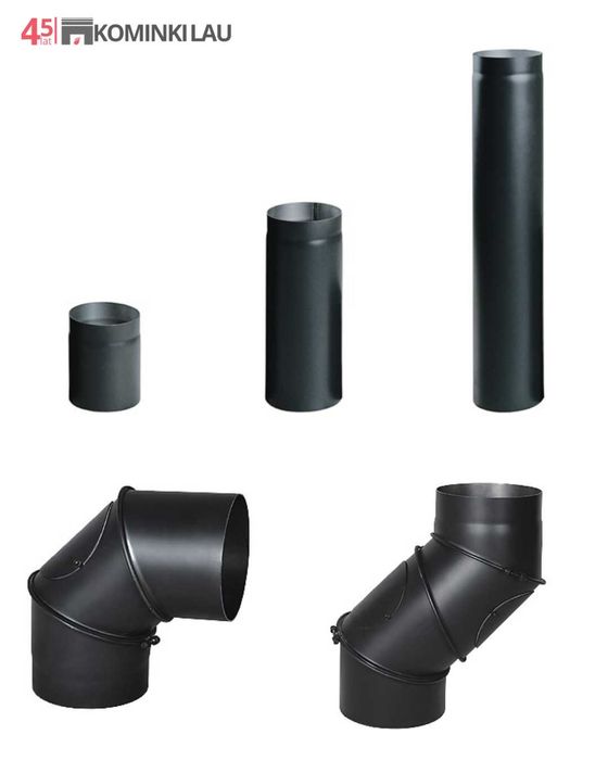 Kolano dymowe 3-elementowe nastawne fi 180 mm/ Dostępne również rury.