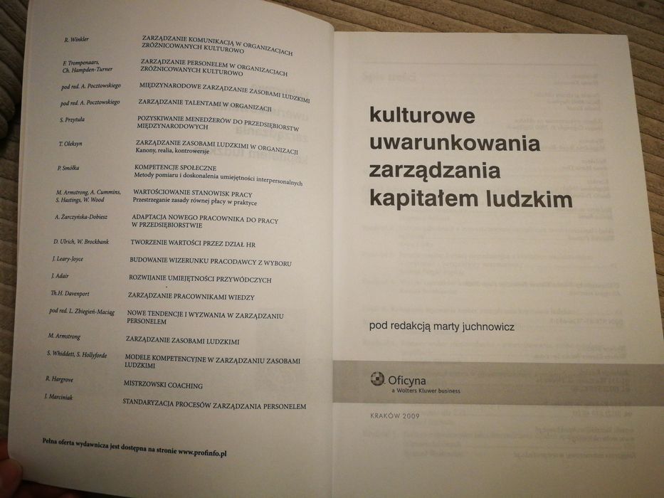 Kulturowe uwarunkowania zarządzania kapitałem ludzkim Marta Juchnowicz