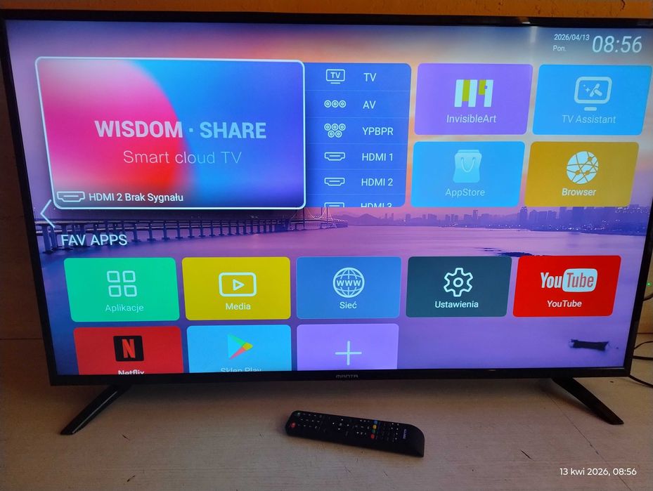 Telewizor 43 calowy ekran 4K odbiór 26-27 04.