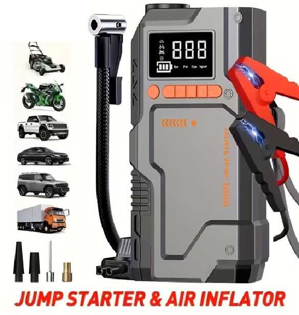 Пуско-зарядний пристрій Бустер Starter 22800 mAh, 2500A, з компресором