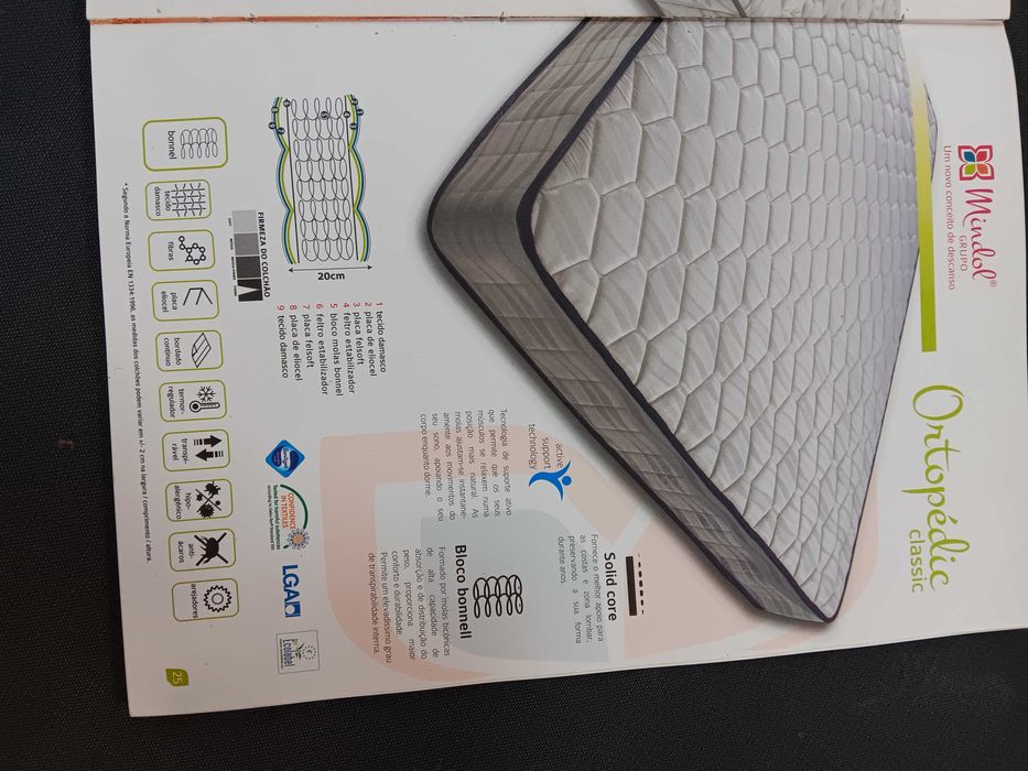 Colchão casal Ortopédico 195x140, NOVO.