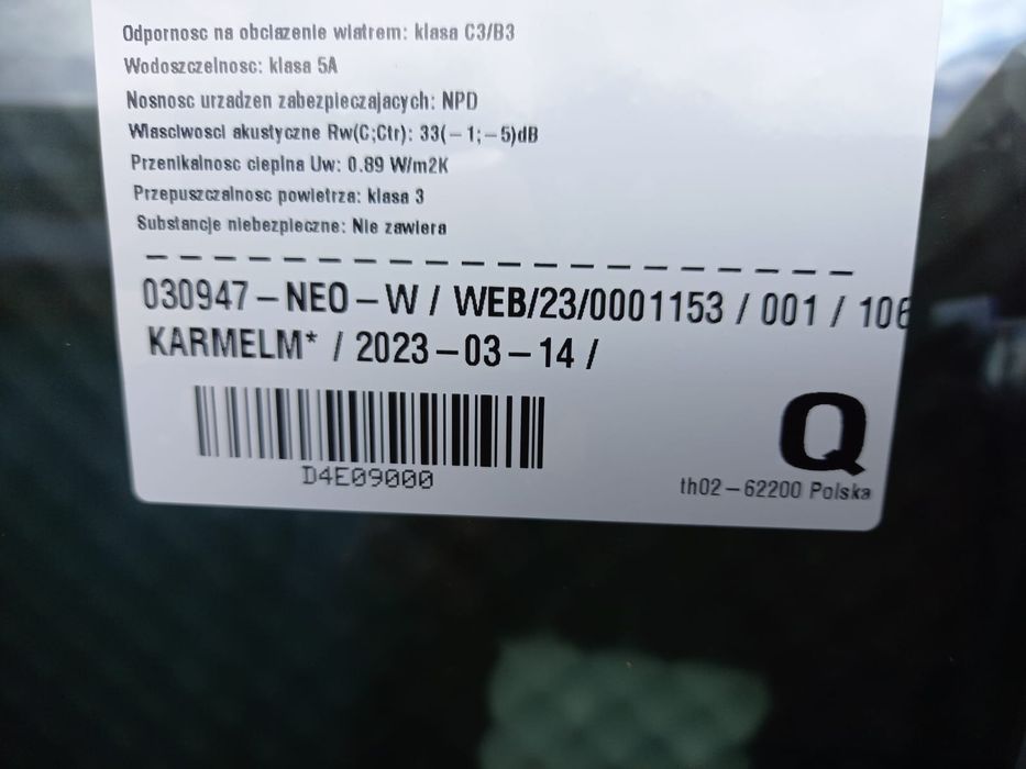 Nowe okno złoty dąb potrójna szyba 144x164 ornament mleczna DOWÓZ KRAJ