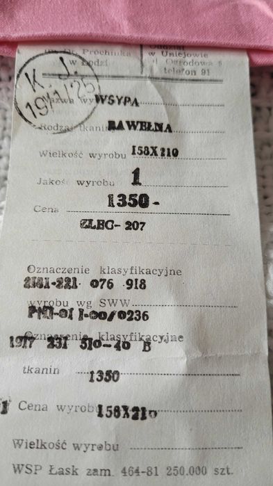 wsyp bawełna 158 cm x 210