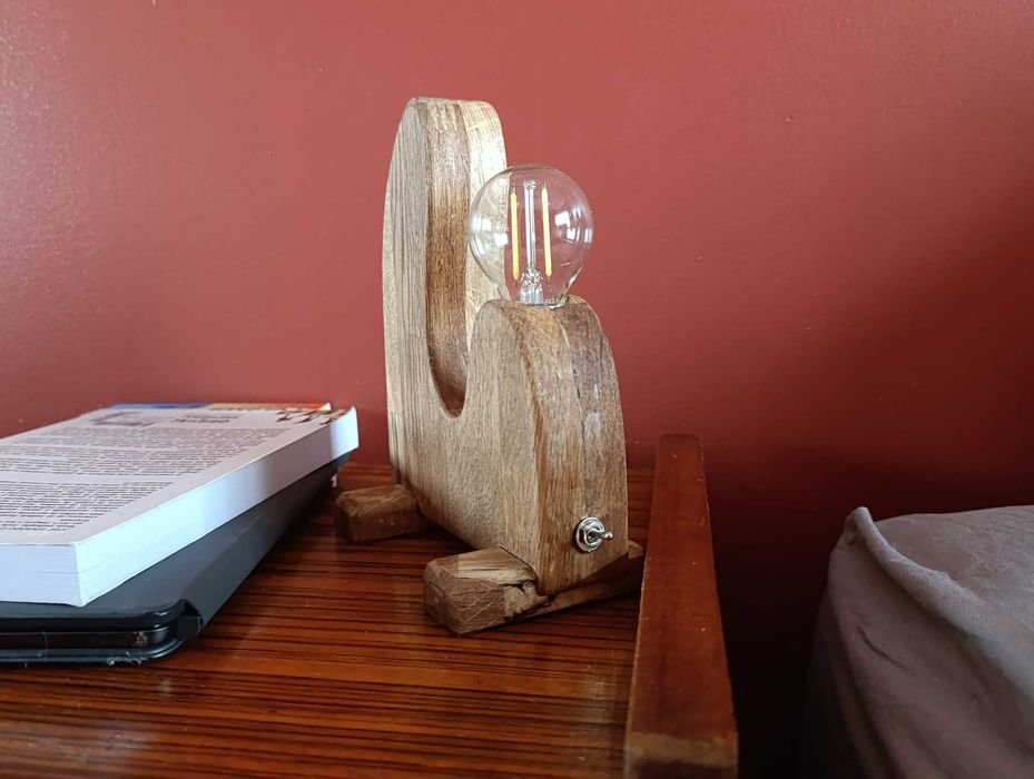 Handmade Lamp - Oak - Mid-Century Modern Style