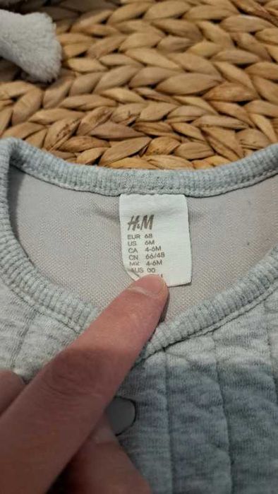 Szara bluza rozpinana 68 H&M