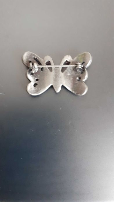 Брошь бабочка мельхиор