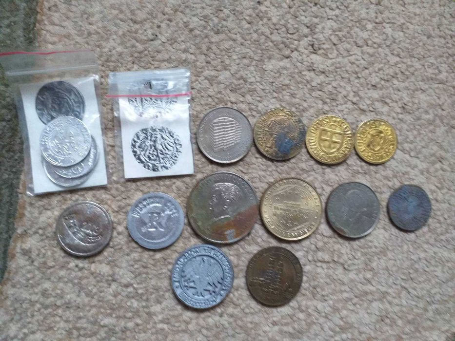 monety 16 sztuk pamiątki polska francja panama