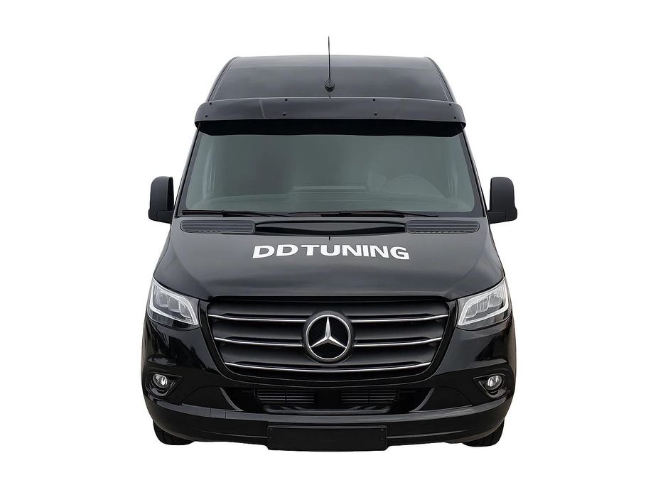 Козирок на лобове скло Mercedes Sprinter W907 (чорний глянець, 5мм)