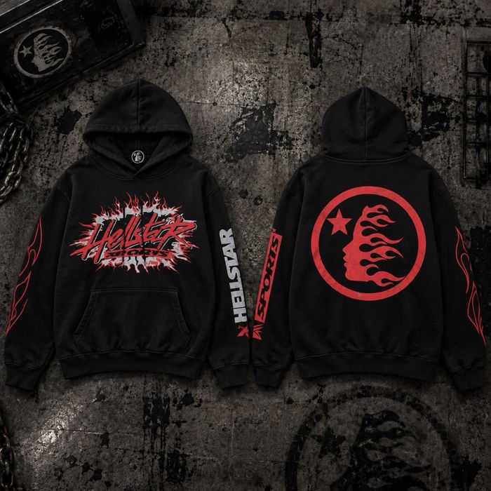 Худі Hellstar Black Flame Hoodie / худі hellstar