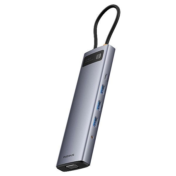 Hub 11w1 Baseus Metal Gleam Series Usb-c do Usb-c Pd / 3x Usb-a 3.0 /