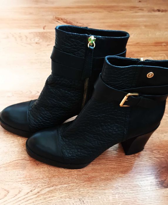 Diesel botki na obcasie i platformie skórzane rozmiar 39