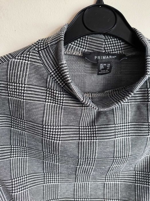 Elegancka, szara sukienka w kratę marki Primark 42/XL