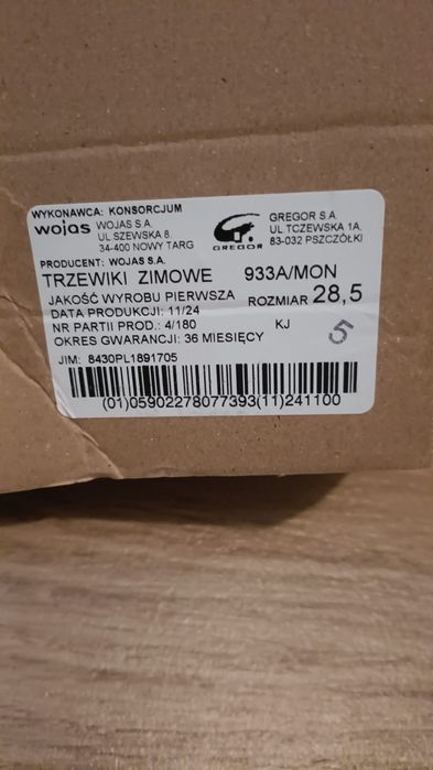 Buty wojskowe 933/a zimowe brąz.