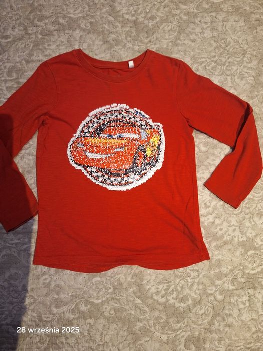 Zygzak McQueen cekinową koszulka 116 cm