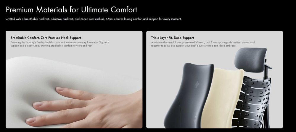 LiberNovo Omni Dynamic Ergonomic Chair / Midnight Black / 45cm / 48cm