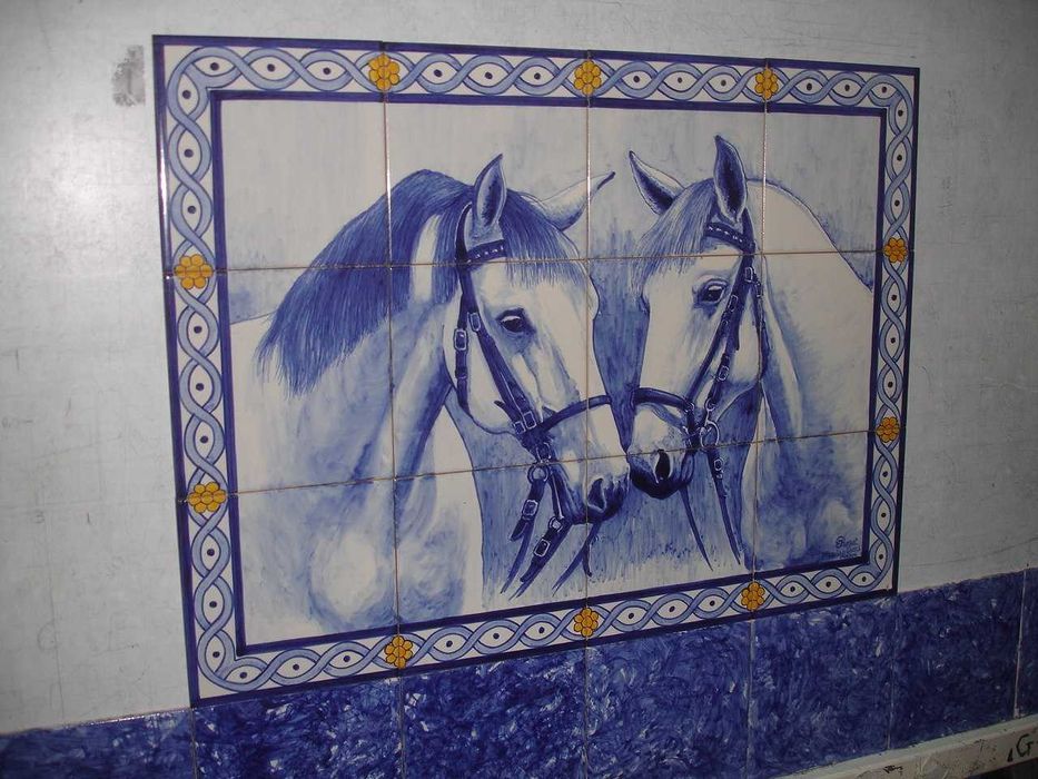 Painel em AZULEJO - pintura Manual64309740512385124