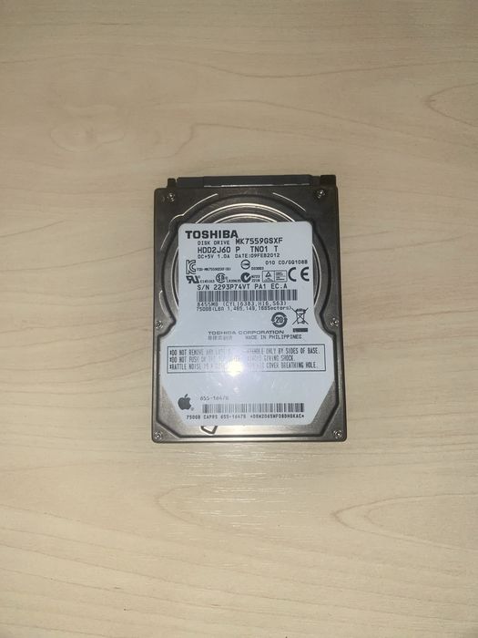 Жорсткий диск, жесткий диск Apple Toshiba HDD 750Gb macbook pro